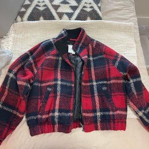 American eagle plaid jacket, size M.